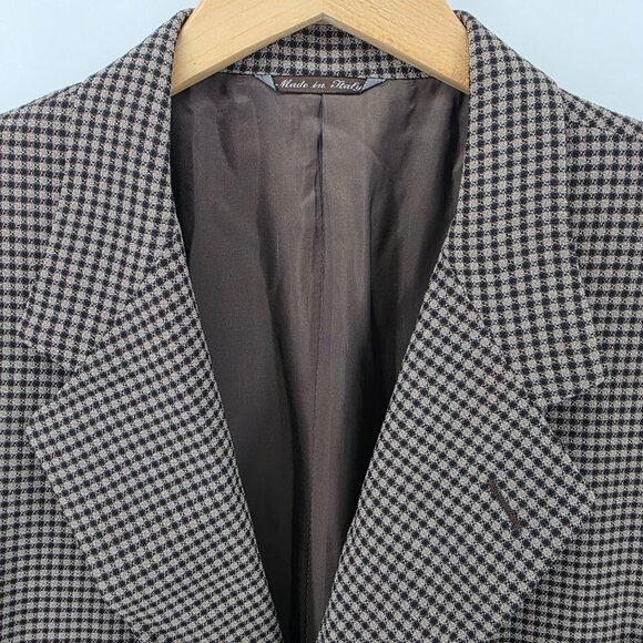 Canali Proposta Brown Tan Houndstooth Blazer - Size L - Made in Italy Sport Coat - Picture 2 of 8